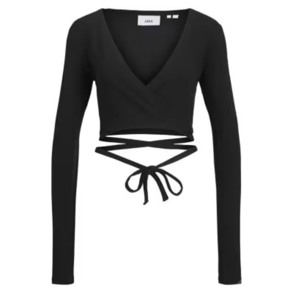 JJXX Frances Wrap Ribbed Crop Top